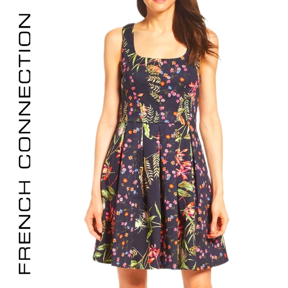 French Connection Women's Dress Floral Batik Japanese Design Size 6